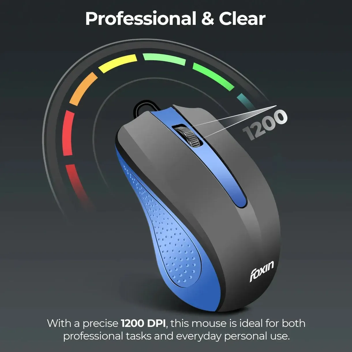 Foxin USB Mouse Blue (Glance) view 4